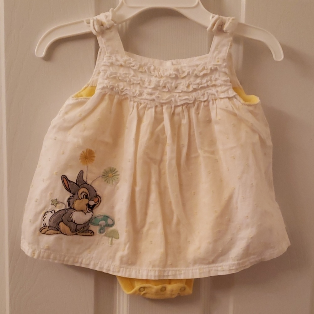 Disney Baby 3-6 month yellow and white Sun Dress